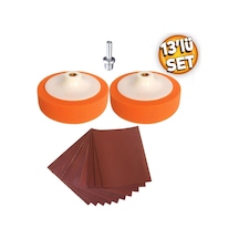 Pasta Cila Polisaj Süngeri Seti Kırmızı Kaliteli Su Zımparası Turuncu 150 Mm 13 Parça Set