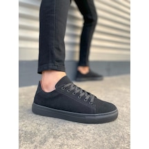 Jy122 Mode Bağcıklı Süet Erkek Günlük Sneaker Ayakkabı Sst - Siyah Siyah