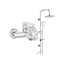 ECA Nita Banyo Bataryası+T-MAY Banyo Bostan Oval Tepe Duş Takımı Krom