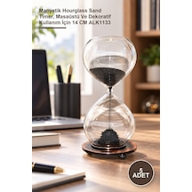 5 Adet Mıknatıslı Kumsaati Manyetik Hourglass Sand Timer, Masaüstü Ve Dekoratif Kullanım İçin 14 Cm Alk1133 Diğer