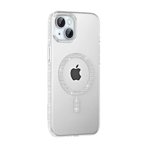 Joko Apple İphone 14 Move Taşlı Magsafe Kapak - Natural Grey Şeffaf