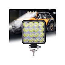 Off Road Beyaz Işık Sis Farı Lambası 16 Led Kare 12-24V 48 Watt