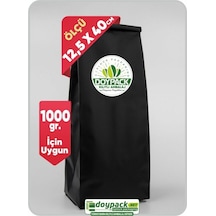 Doypack Mat Siyah Alüminyum Yan Körüklü Torba 12.5 x 40 CM 1000'li