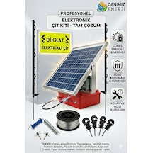 Güneş Panelli Jel Akülü Elektrikli Çit Seti- Ayı Savar Hazır Arıcı Çit Takımı Plastik Direkli