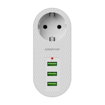 Polosmart MP11 3 Usb Li Termal Akım Korumalı Priz Beyaz