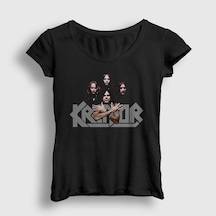 Presmono Kadın Band Kreator T-shirt Siyah