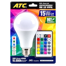 Kumandalı - Rgb 15w 90w - E27 Led Ampul 1100lm 15000 Saat Ömür 5680