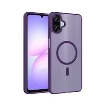 Zore Galaxy A07 Kılıf M-safe Şarj Özellikli Zore Babet Kapak - Derin Mor