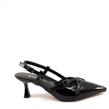 Ayakkabımood Sb 3366 7 Cm Siyah Rugan Arkası Açık Kemerli Bayan Topuklu Ayakkabı