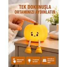 Silikon Pumpkin Night Light Telefon Tutuculu Led Lamba Yeni Nesil Sarı