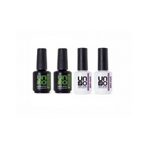 Fontenay Uno Top Coat Super Shine 15ml X2 - Uno Rubber Base Coat 15m X2 4'lü Set Şeffaf