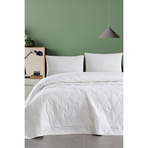 Enlora Home Color Saten Çok Amaçlı Örtü Çift Kişilik Krem