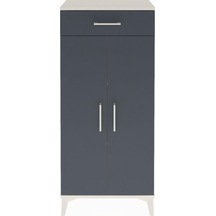 Arges Dolap 2 Raflı Tek Çekmeceli 2 Kapaklı 60x30x134 Aytaşı-antrasit Aytası