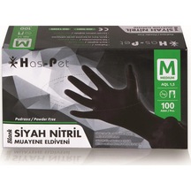 Haspet Siyah Nitril Eldiven Medium 100'lü