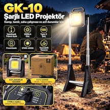 Gk-10 Teleskopik Tripod Ayaklı Şarjlı Led Projektör Taşınabilir Çok Renkli