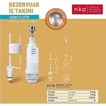 Rezervuar Iç Takımı Basmalı Sistem, Hidro Flatör 0110 Beyaz