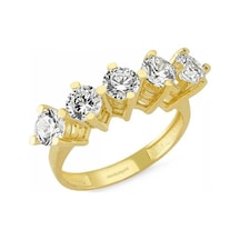 Altın 5 Taş Yüzük Swarovski Taşlı 285795609