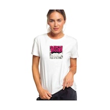 Rush Logo Jpeg Baskılı Beyaz Kadın Tshirt