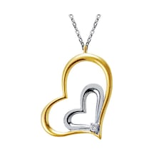 Pırlantalı Gümüş Kalp Kolye Gk00050 Altınsepeti