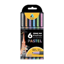 Fineliner 6 Lı Pastel İnce Uçlu Kalem Prime Ink 6 Renk 1 Paket