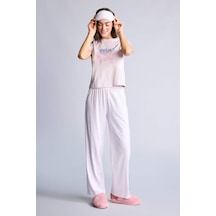 Defacto Pijama Takımı Baskılı Üst Alt H2022ax26smpn425 Pembe-pn425