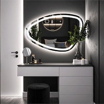 Speci Beyaz Led'li Lazer Kumlamalı Lavabo & Banyo Aynası Dokunmatik Sensörlü 120 X 80 Cm