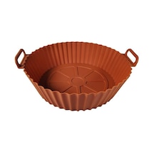 Kahverengi Hava Fritöz Kalınlaşmış Gıda Sınıfı Silikon Mat Silikon Katlanır Pişirme Mat Ev Hava Fritöz Fırın Tepsisi Square 21 20 5 5.5cm 75g Kahverengi