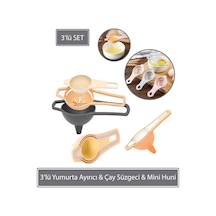 3 Lü Yumurta Ayırıcı & Çay Süzgeci & Mini Huni Plastik Diğer