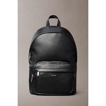 Calvin Klein Erkek Dokulu Fermuarlı Gözlü Sırt Çantası - Siyah Black