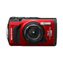 Om System Tough Tg-7 Kırmızı Dijital Kamera, Su Geçirmez, Darbeye Dayanıklı, Su Altı Ve Makro Çekim Modları, 4k Video, 4 Kat Geniş Açılı Zoom Olympus Tg-6'nın Devamı Modeli
