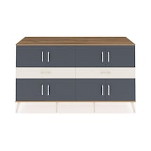 Hyperion Konsol 4 Raflı 2 Çekmeceli 8 Kapaklı 176x44x99 Çam-antra Çam-antrasit/aytaşı