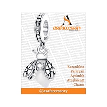 Karanlıkta Parlayan Aydınlık Ateş Böceği Charm Asafaccessory Gümüş
