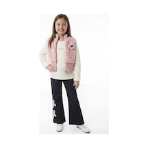 Xo Kids Kız Çocuk Folarlı 3lu Alt Üst Takım 7-14 Yaş 3907-4907 Pembe