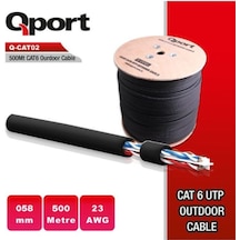 Qport Q-Cato2 Cat6 23AWG 500 M Outdoor Makaralı Kablo 0.58 MM