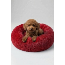 United Colors Of Benetton Bntmkt-0012-rd Uzun Kürklü Donut Kedi&köpek Yatağı Kırmızı 45 Cm
