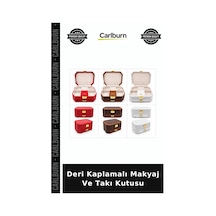 Deri Kaplamalı Makyaj Ve Takı Kutusu Bayan Düzenleyici Kişisel Bakım Hediyelik Kutu
