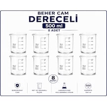 Beher Cam Dereceli 500 ml 8 Adet