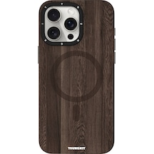 Youngkit İphone 15 Pro Uyumlu Kılıf Magsafe Şarj Özellikli Youngkit Ahşap Desenli Wood Forest Serisi