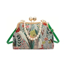 Zarif Çiçek Desenli Çapraz Çanta