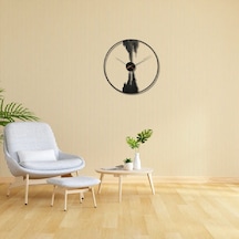 Metal Duvar Saati Sütun Grafik Dekoratif Saat Siyah-52 X 52