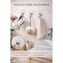 Alper Banyo Siyah Güçlü Yapışkanlı Askı Ve Duvar Kancası 1 Adet