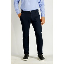 Erkek Lacivert Slim Fit Armürlü Chino Pantolon Ncs Jeans 2194-lacivert