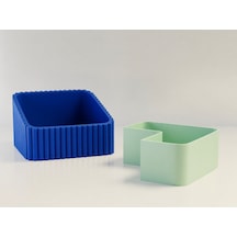 Bezos 3d Baskı Fıstık Kasesi - Çift Hazneli Kabuk Ayırıcı Sunum Kasesi - Mavi Mint Bty Mavi - Mint