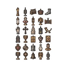 30 Adet Gotik Tarihi Sanat Sticker Seti - Defter, Laptop, Ajanda İçin Çok Renkli