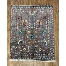 El Dokuma Afghan Halısı Gri