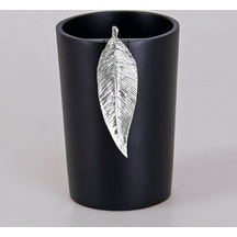 Leaf Diş Fırçalık Siyah Gümüş Siyah