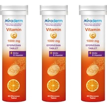 Miraderm Vitamin C 1000 Mg 20 Efervesan Tablet 3'Lü