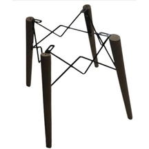 Gztphome Ahşap Tel Kafesli Ceviz Boyalı 3 Adet Karegold Sandalye Ayağı Siyah-kahverenk