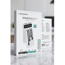 Sprange Sr-p41 10.000 Mah 4 Kablolu & Fenerli Dijital Göstergeli Powerbank Kılıf  Beyaz