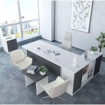 Pasha 4'lü Ofis Takımı Model 6 Beyaz Füme Pasha 4'lü Ofis Takımı Model 6 Beyaz Füme